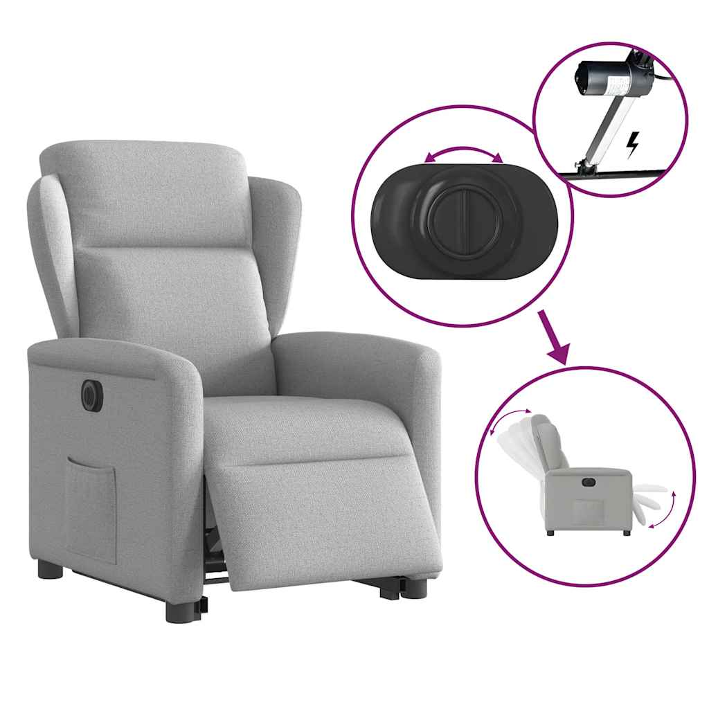 Fauteuil inclinable électrique gris nuage tissu - XIOS