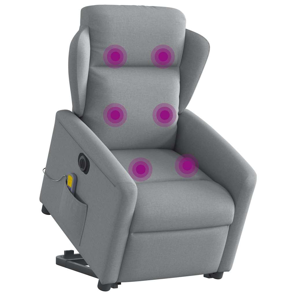 Fauteuil inclinable de massage électrique Gris clair Tissu - XIOS