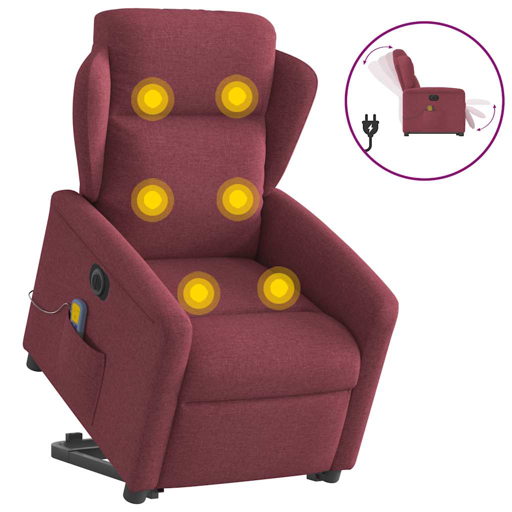 Fauteuil inclinable de massage électrique Rouge bordeaux Tissu - XIOS
