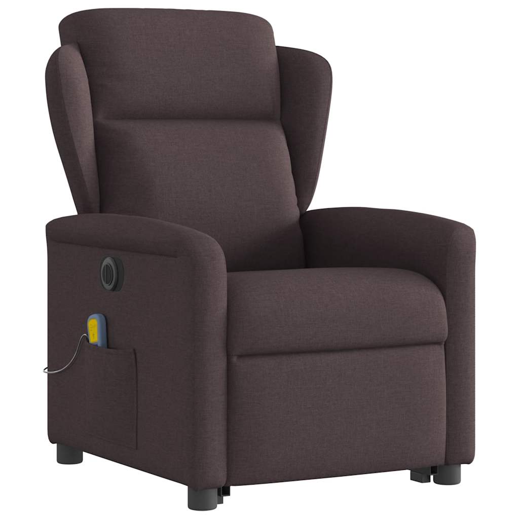 Fauteuil inclinable de massage électrique Marron foncé Tissu - XIOS
