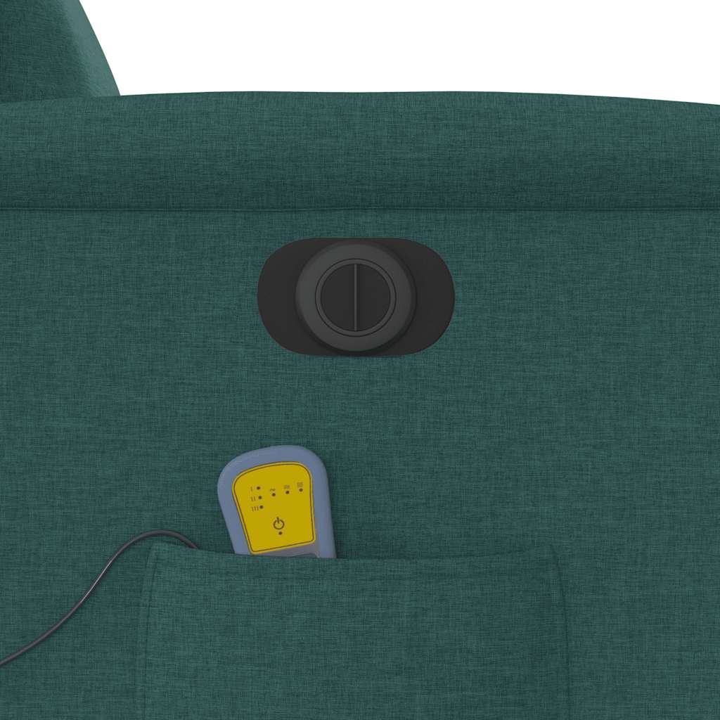 Fauteuil inclinable de massage électrique Vert foncé Tissu