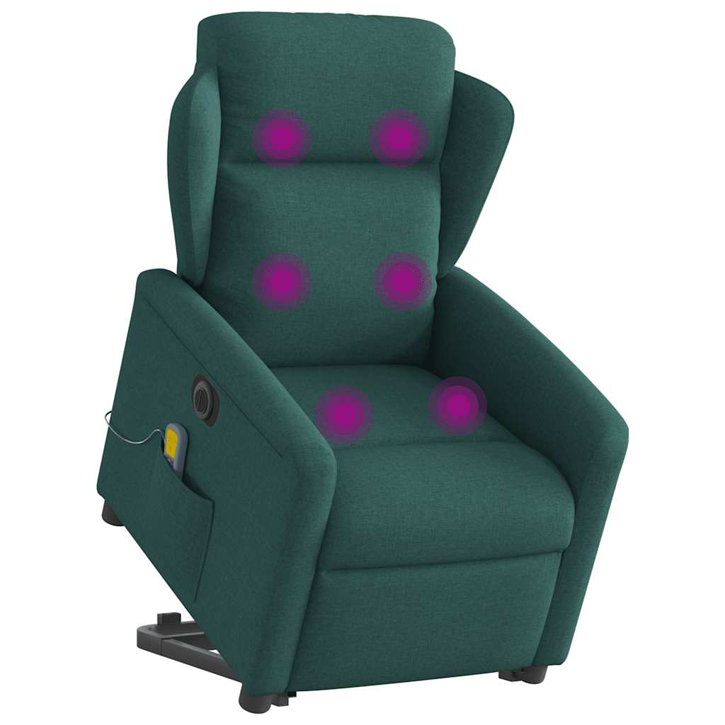 Fauteuil inclinable de massage électrique Vert foncé Tissu - XIOS