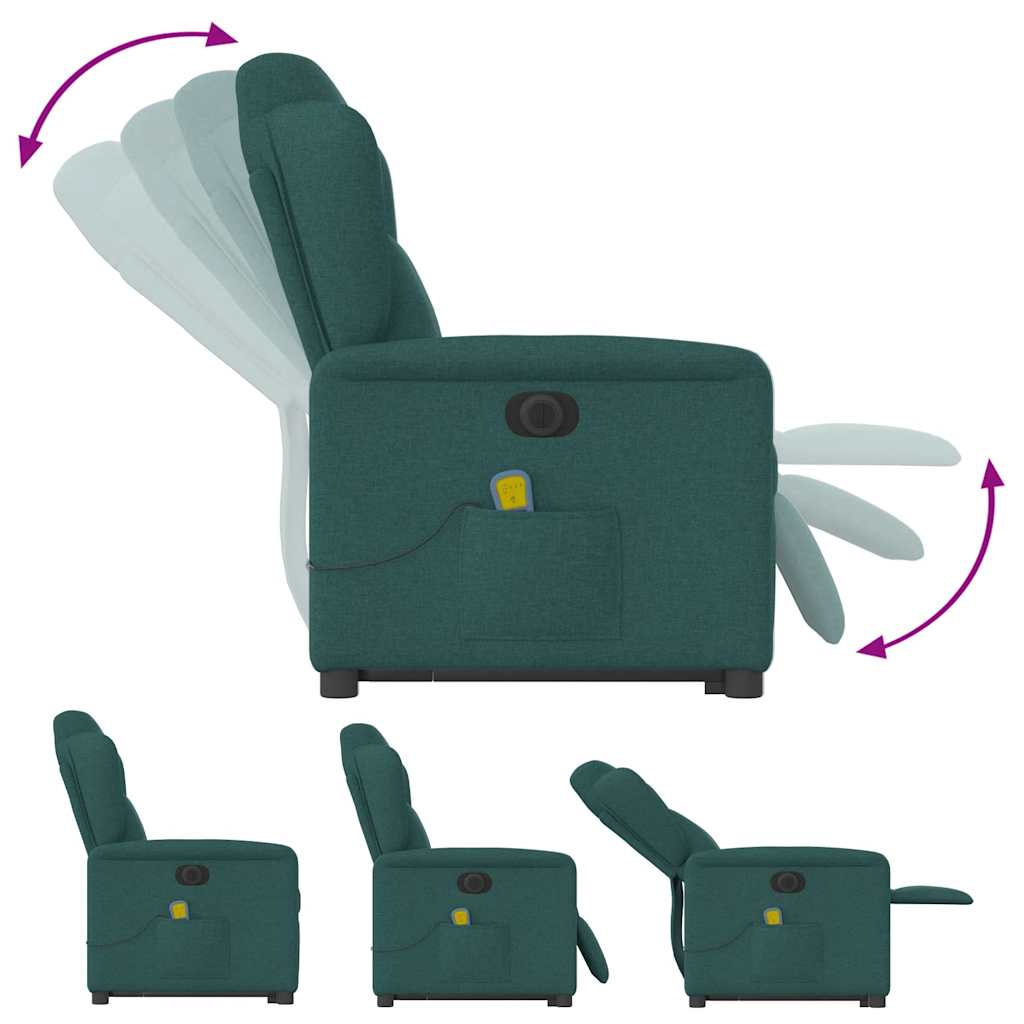 Fauteuil inclinable de massage électrique Vert foncé Tissu - XIOS