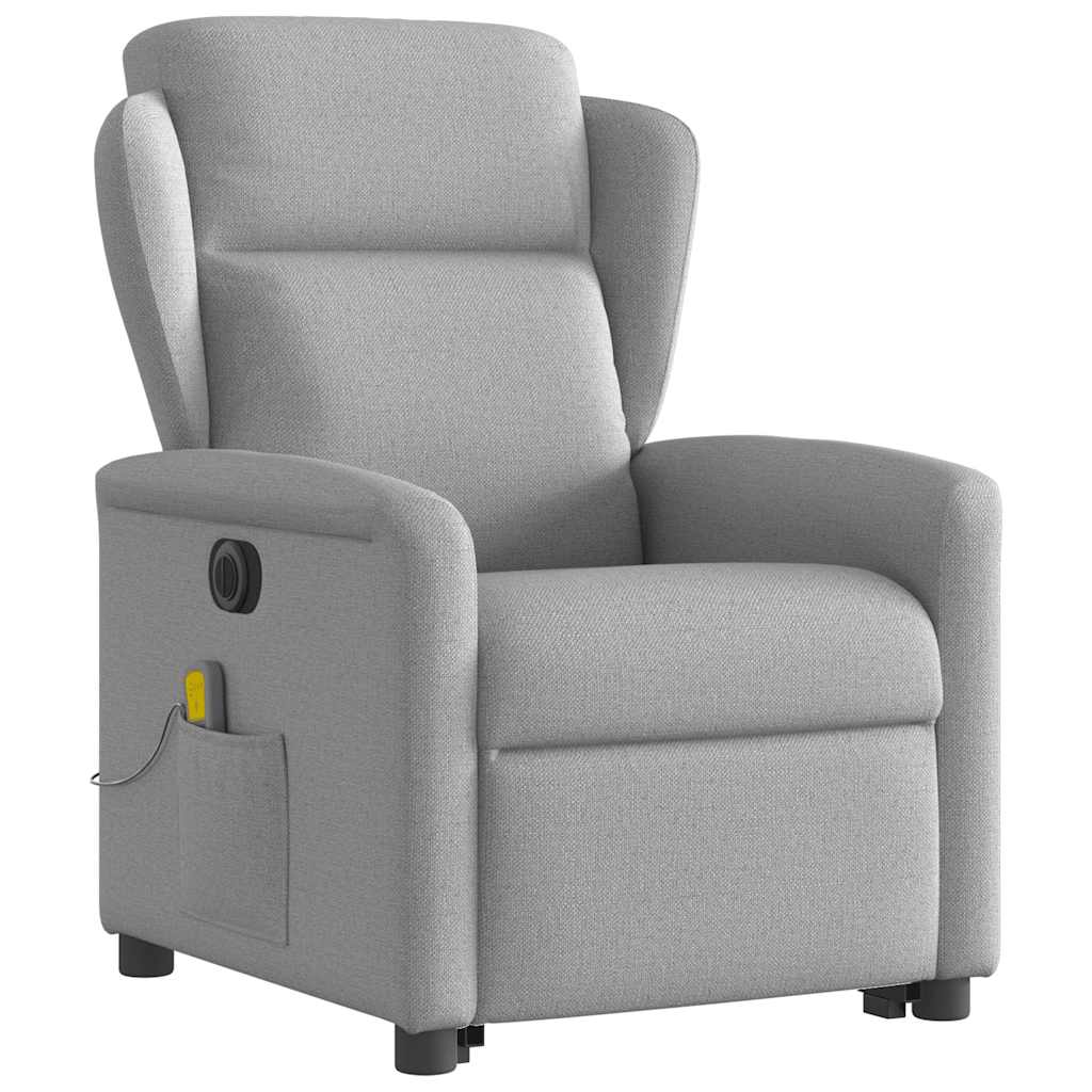 Fauteuil inclinable de massage électrique gris nuage tissu - XIOS
