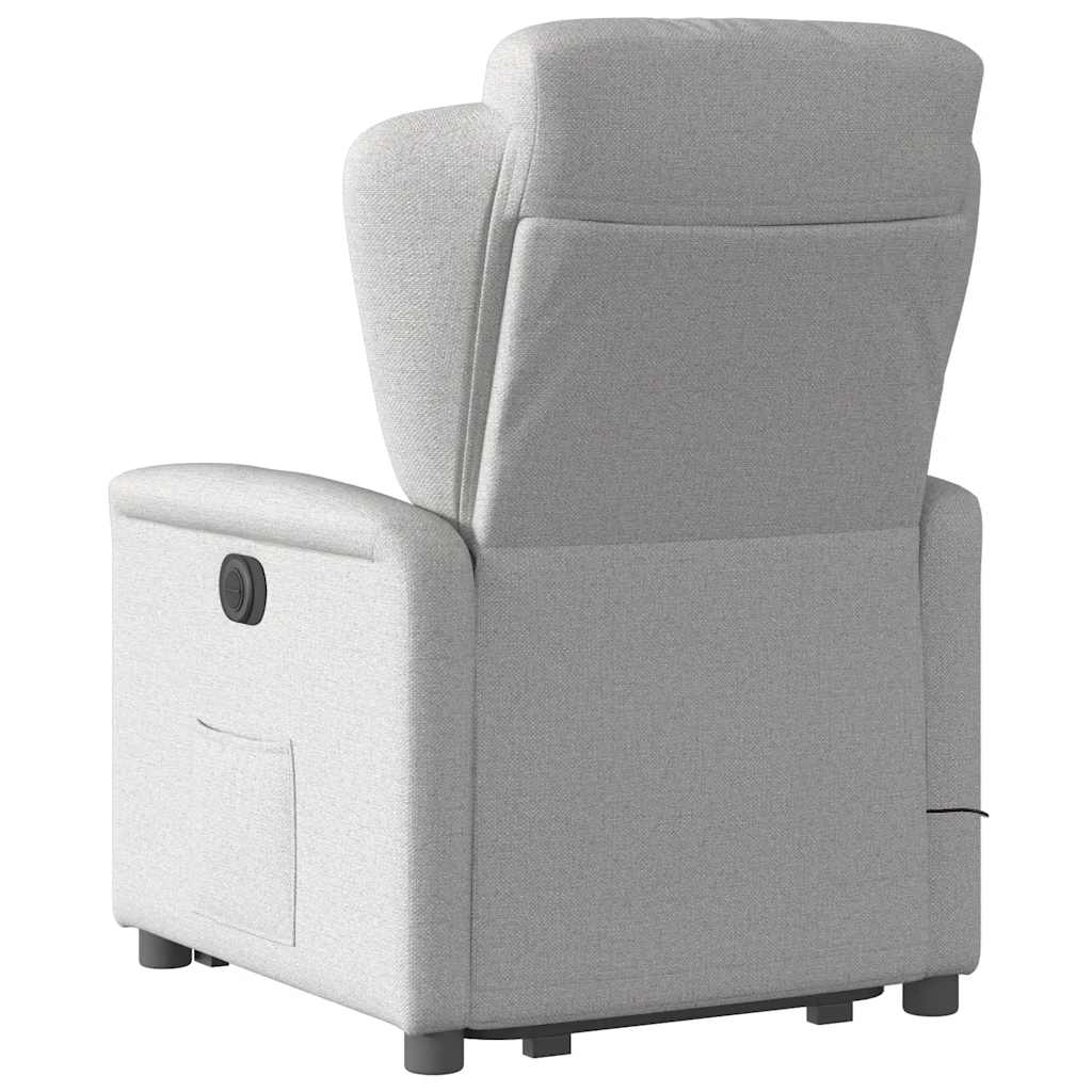 Fauteuil inclinable de massage électrique gris nuage tissu - XIOS