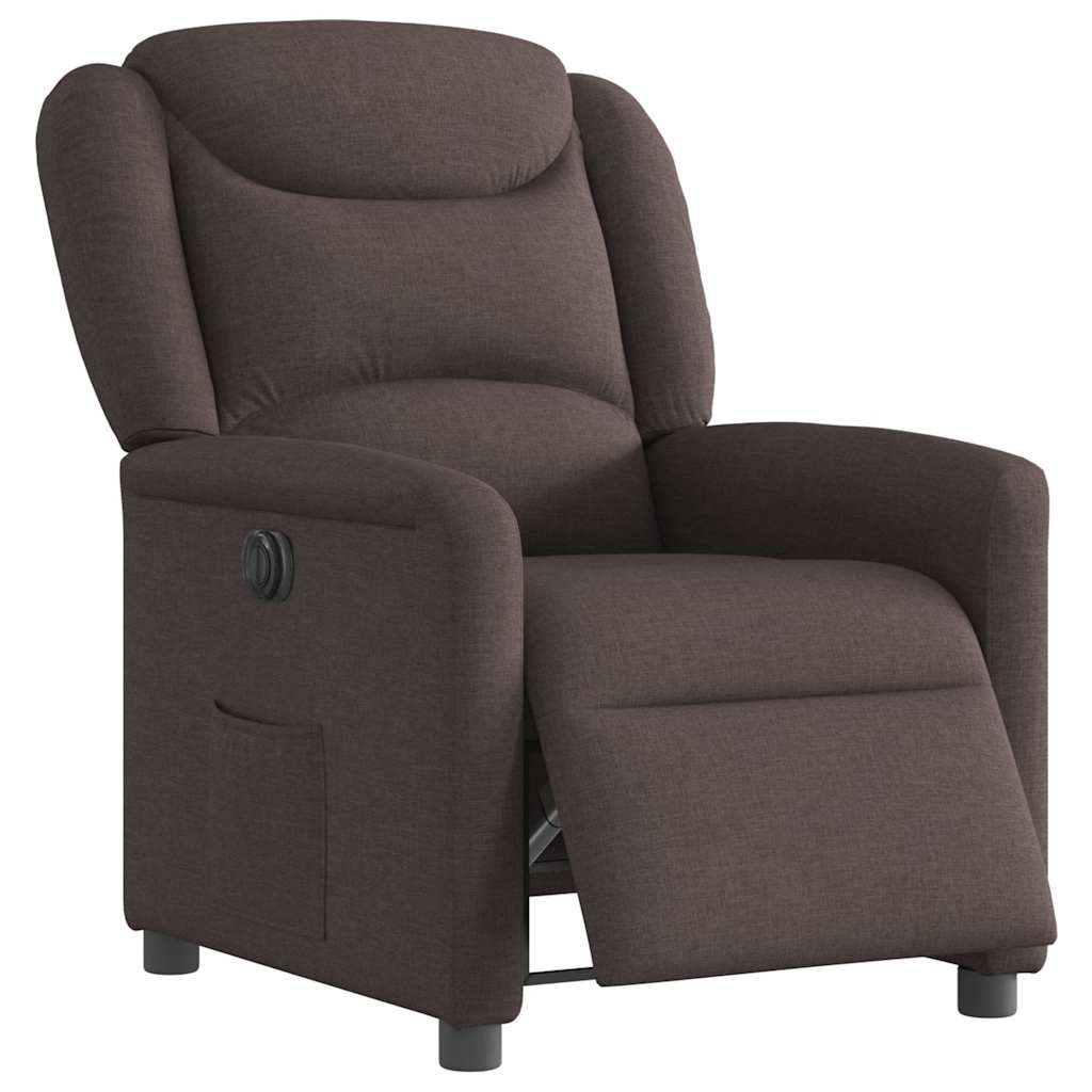 Fauteuil inclinable électrique Marron foncé Tissu - XIOS