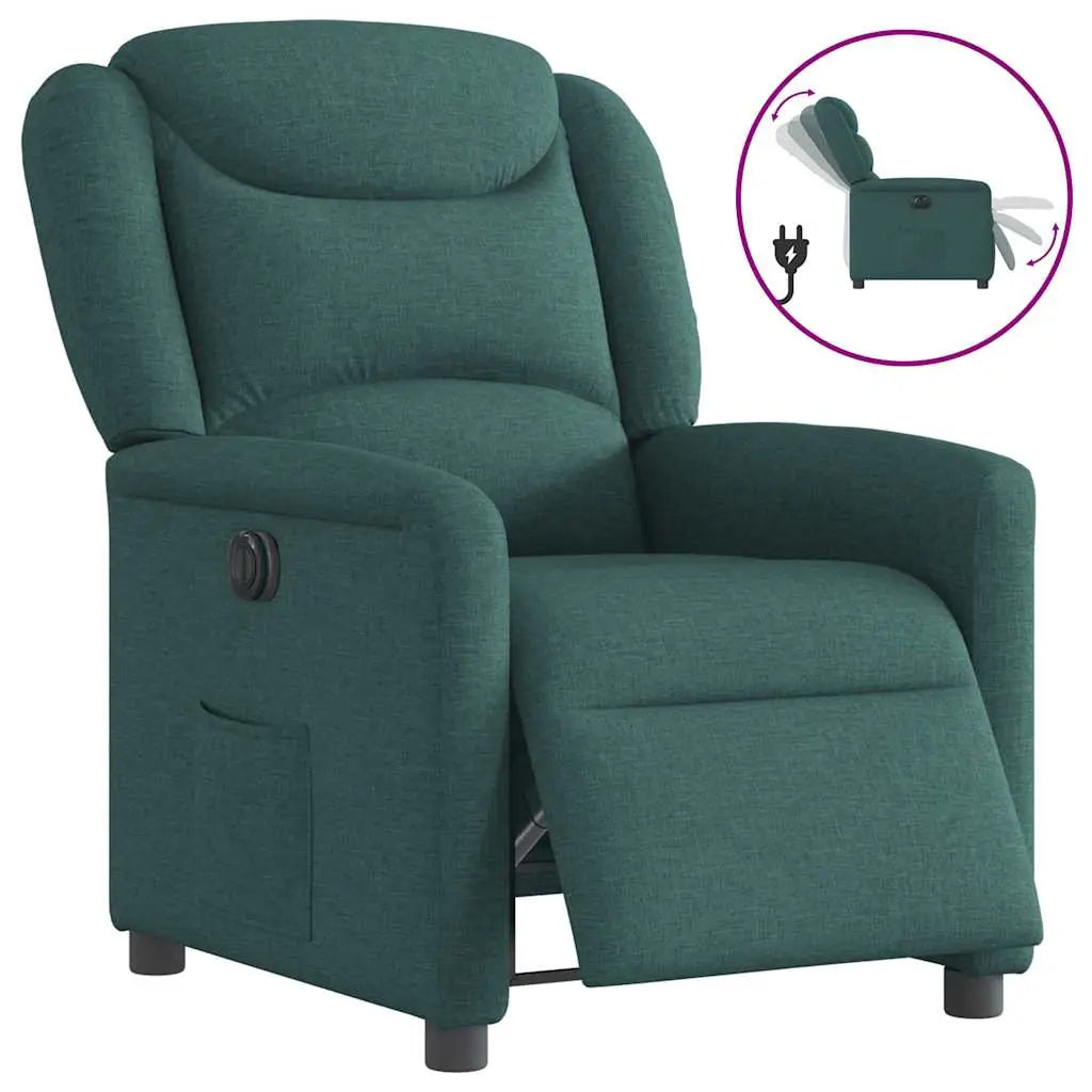 Fauteuil inclinable électrique Vert foncé Tissu - XIOS