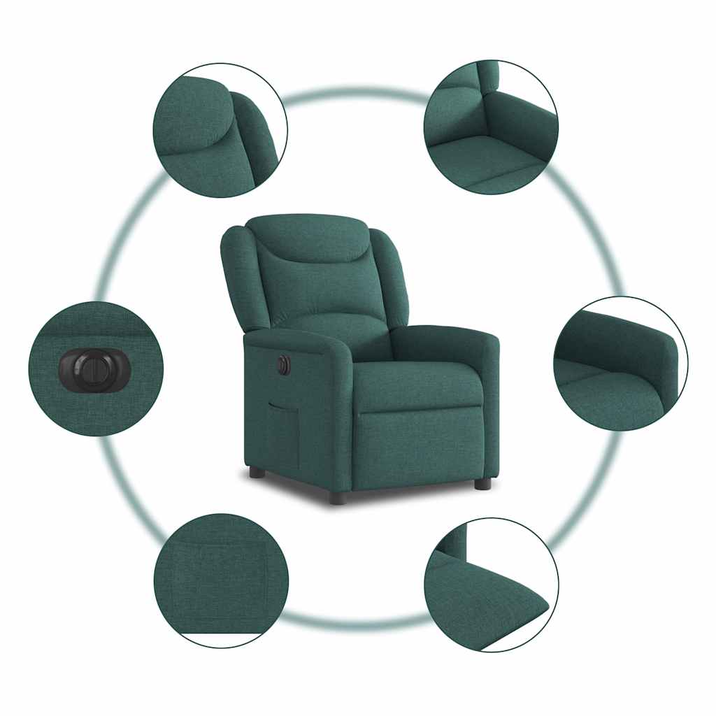 Fauteuil inclinable électrique Vert foncé Tissu - XIOS