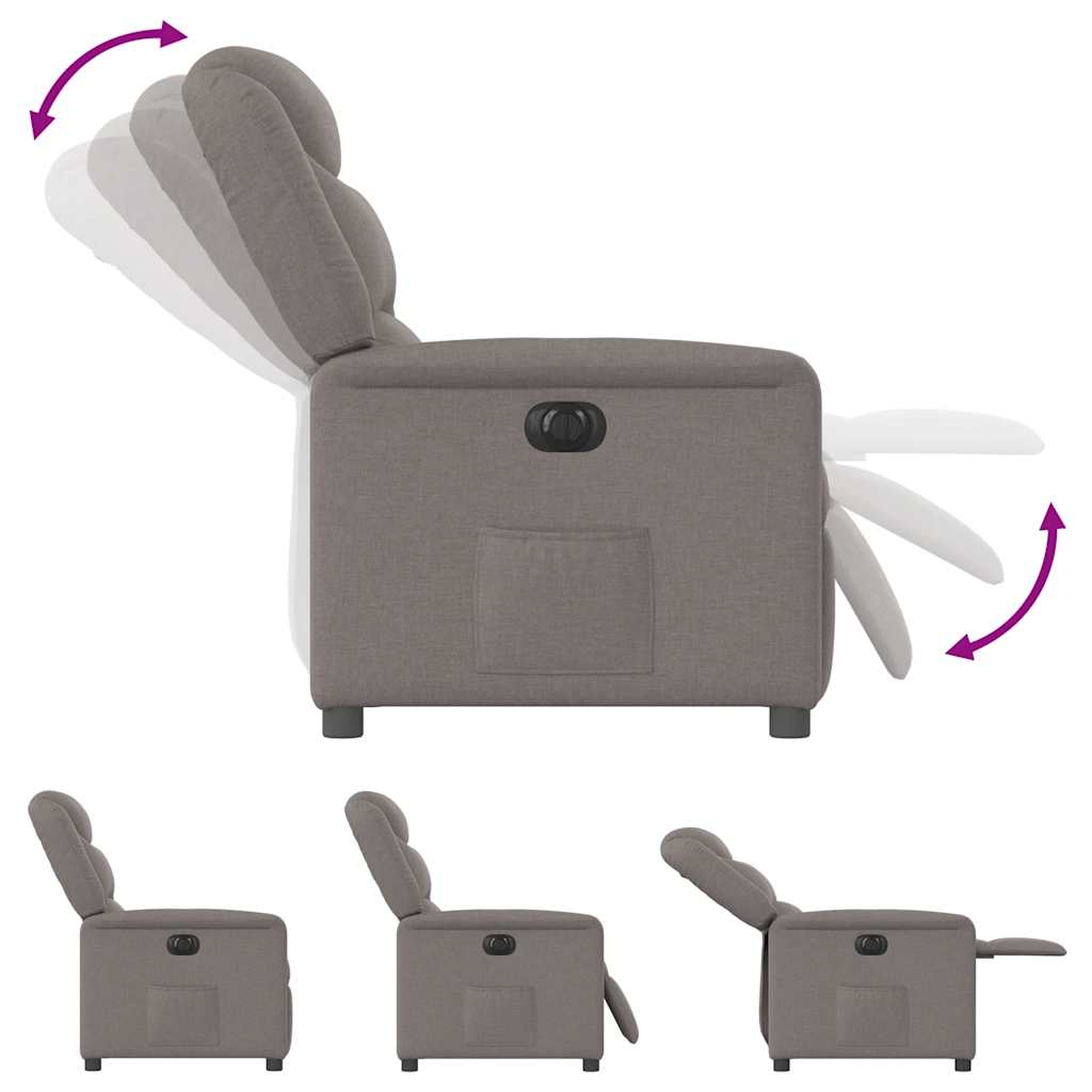 Fauteuil inclinable électrique Taupe Tissu - XIOS