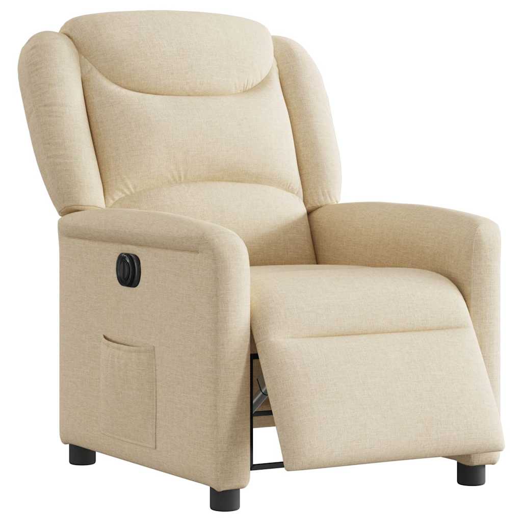 Fauteuil inclinable électrique Crème Tissu - XIOS