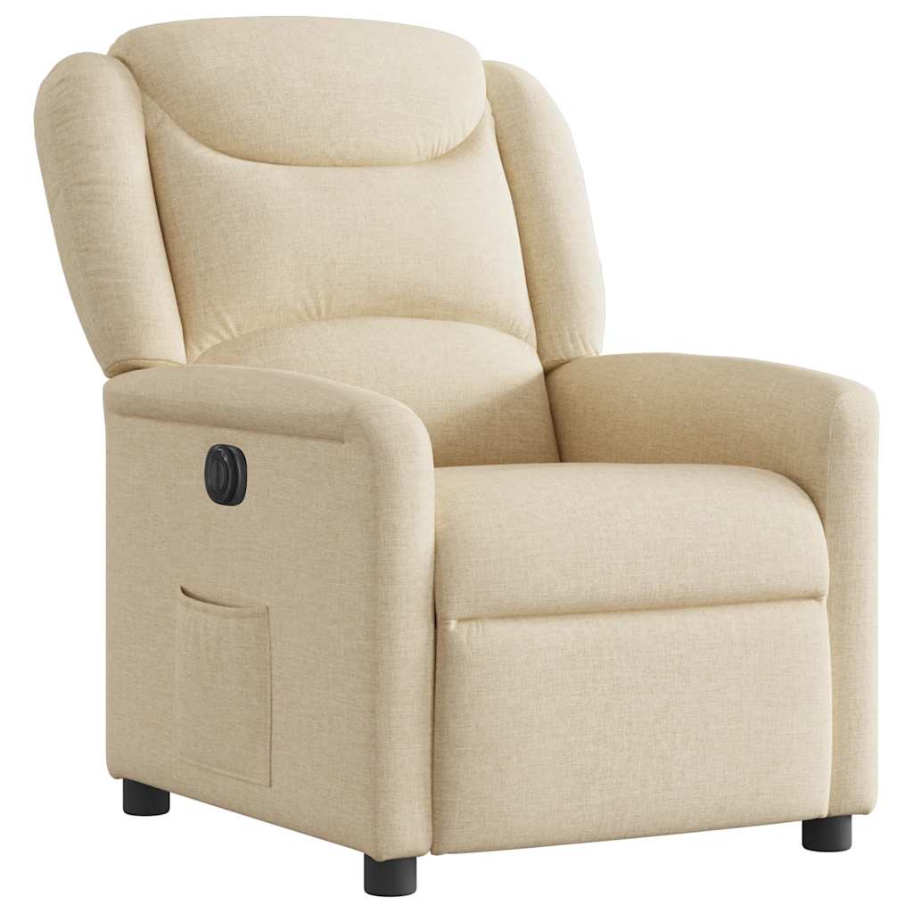 Fauteuil inclinable électrique Crème Tissu - XIOS
