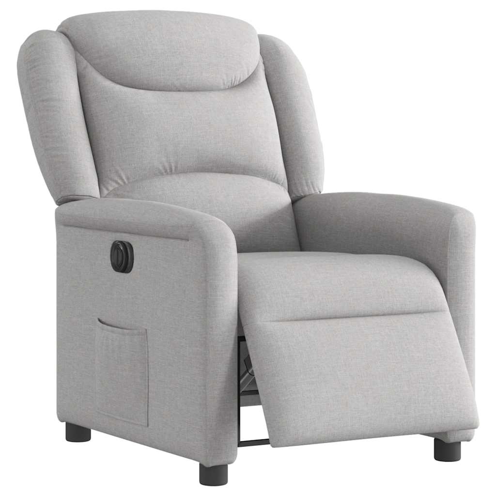 Fauteuil inclinable électrique gris nuage tissu - XIOS