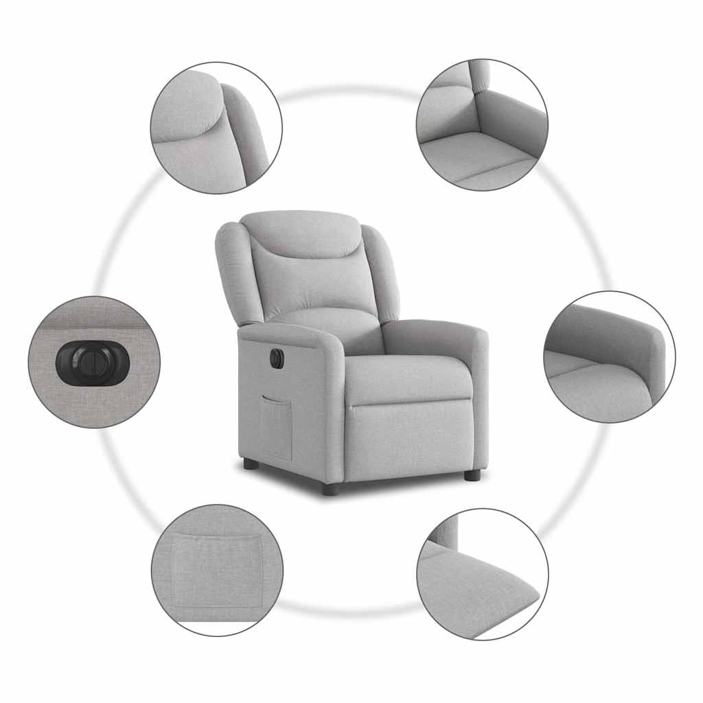 Fauteuil inclinable électrique gris nuage tissu - XIOS