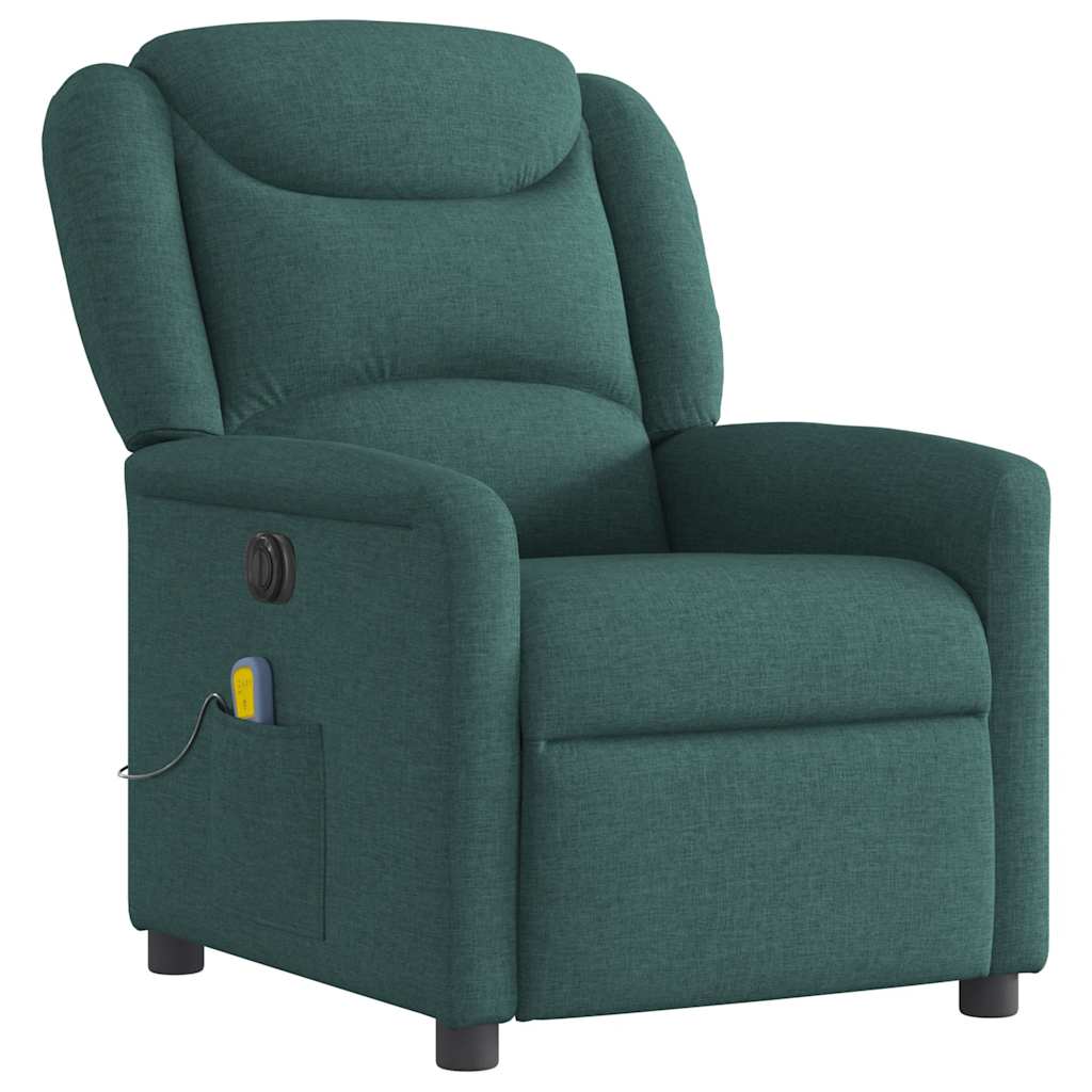 Fauteuil de massage inclinable électrique Vert foncé Tissu - XIOS
