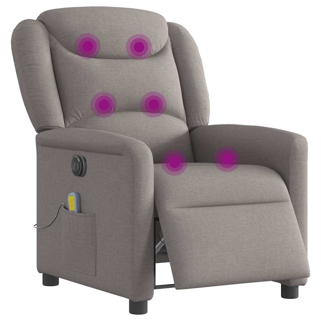 Fauteuil de massage inclinable électrique Taupe Tissu - XIOS
