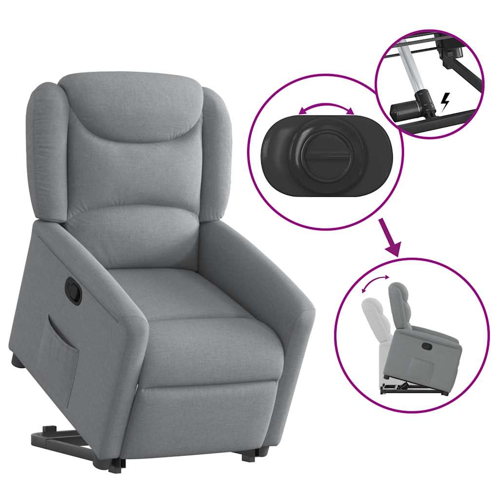 Fauteuil inclinable Gris clair Tissu - XIOS