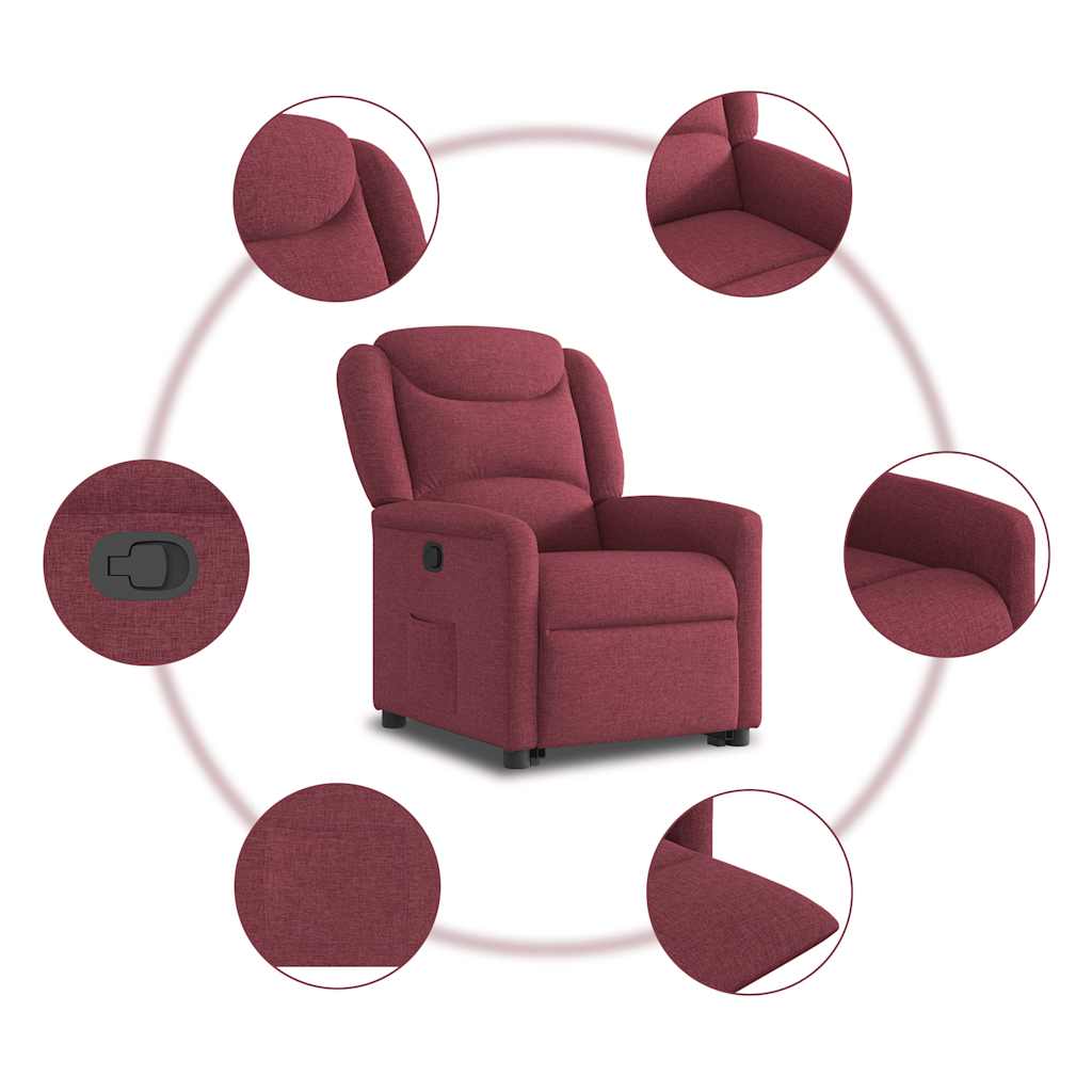 Fauteuil inclinable rouge bordeaux tissu - XIOS