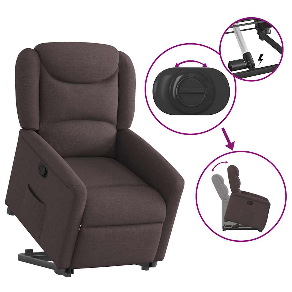 Fauteuil inclinable marron foncé tissu - XIOS