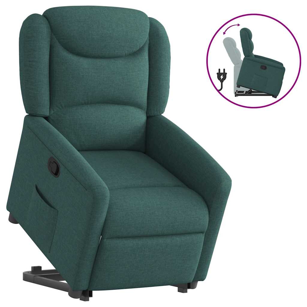 Fauteuil inclinable vert foncé tissu - XIOS