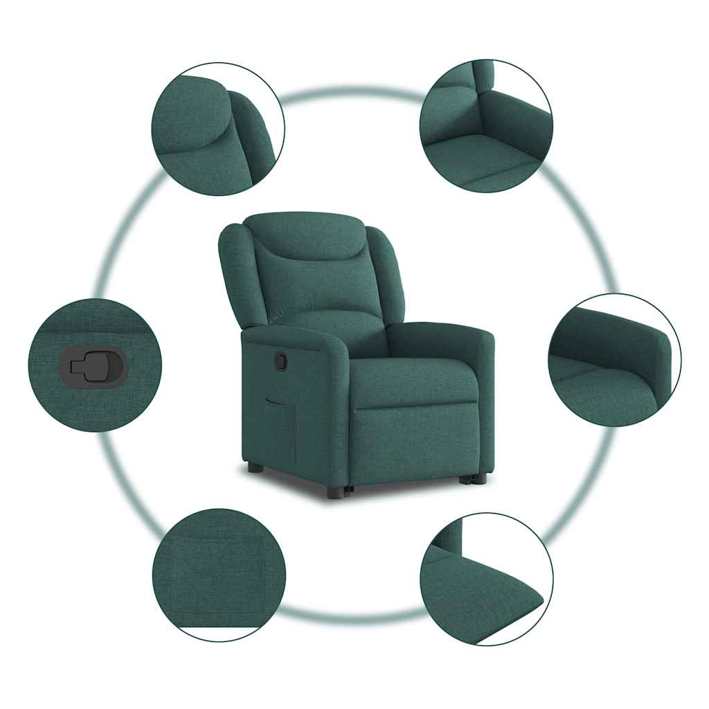Fauteuil inclinable vert foncé tissu - XIOS