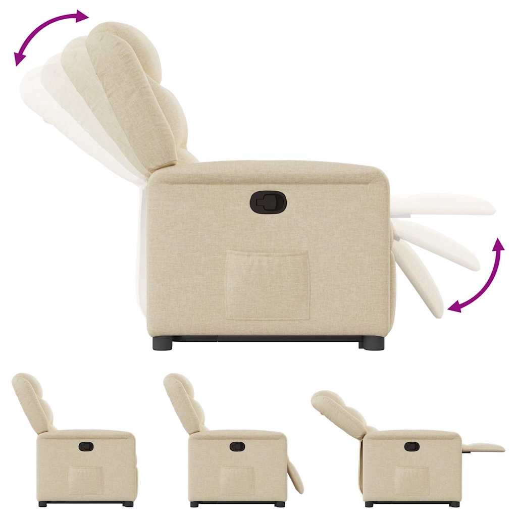 Fauteuil inclinable Crème Tissu