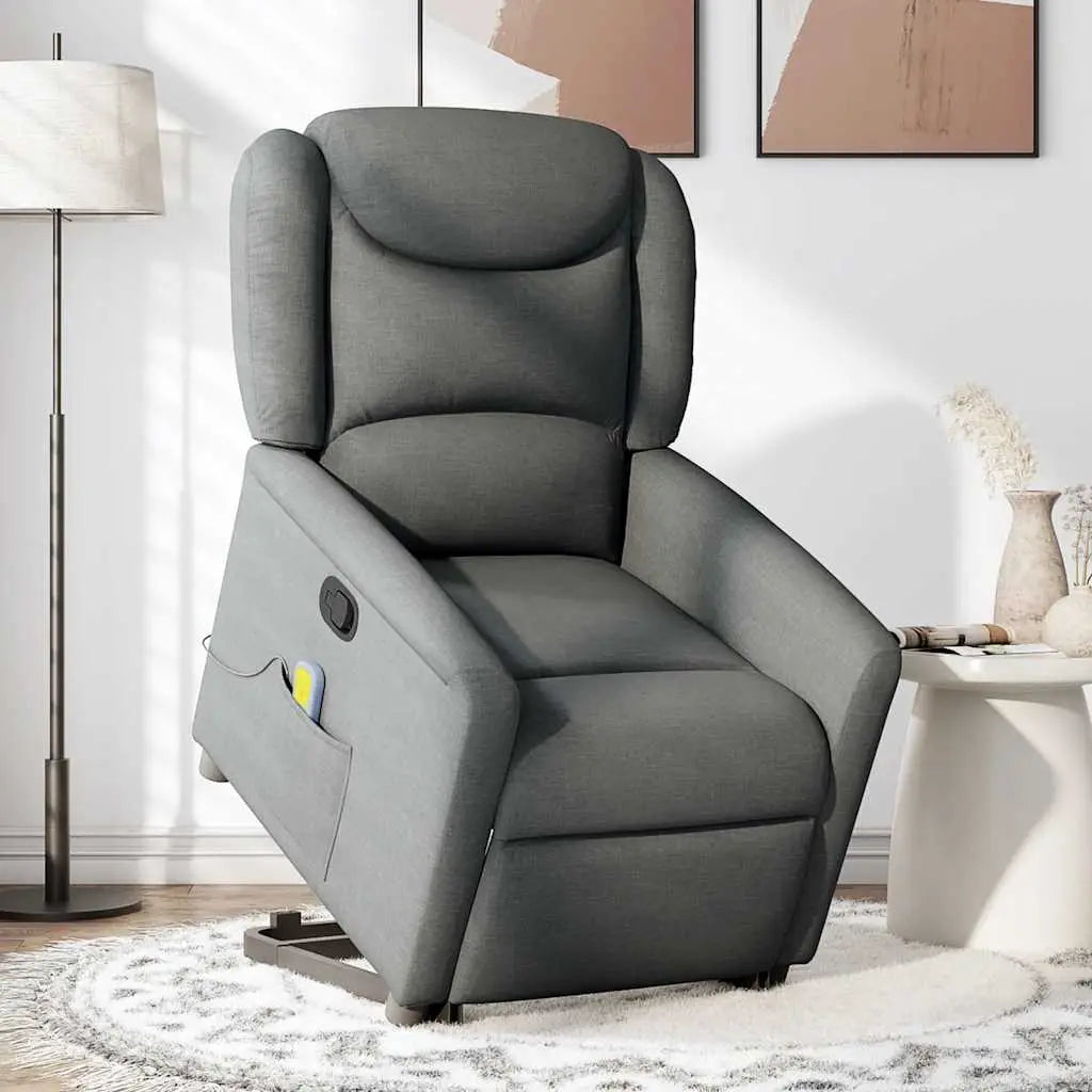 Fauteuil de massage inclinable Gris foncé Tissu - XIOS