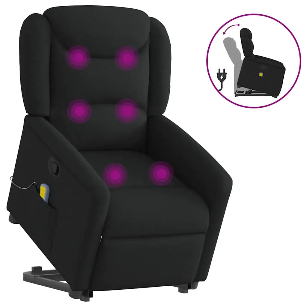 Fauteuil de massage inclinable Noir Tissu - XIOS