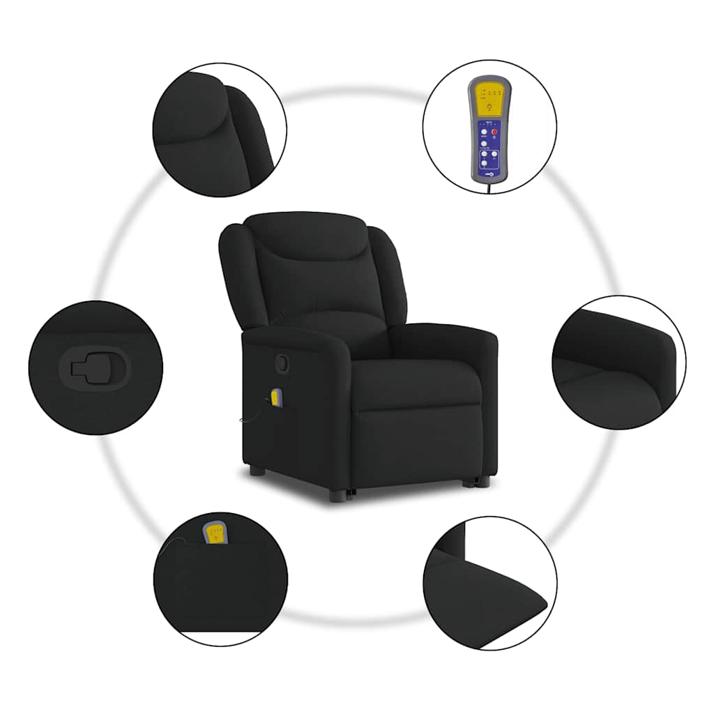 Fauteuil de massage inclinable Noir Tissu - XIOS