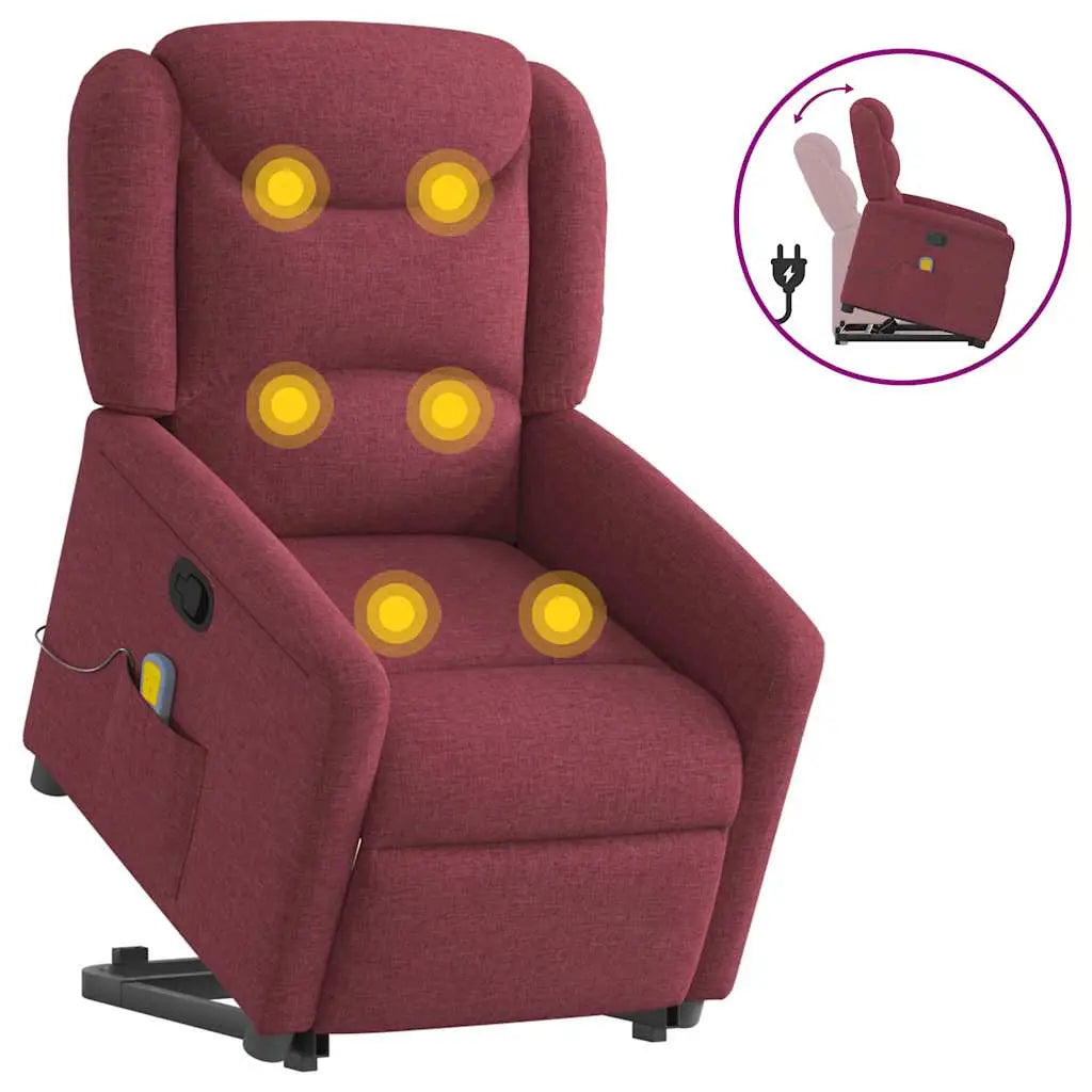Fauteuil inclinable de massage Rouge bordeaux Tissu - XIOS