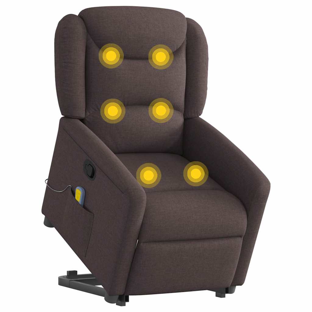 Fauteuil inclinable de massage Marron foncé Tissu - XIOS