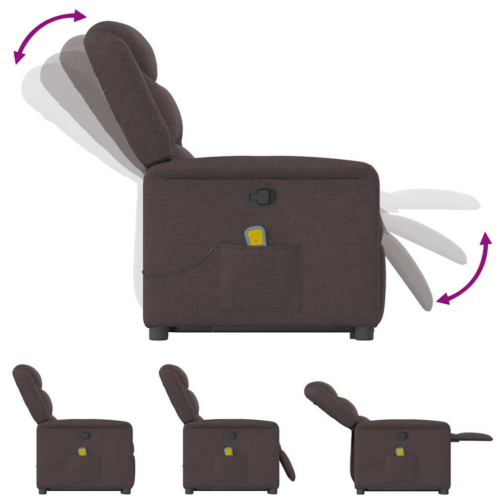 Fauteuil inclinable de massage Marron foncé Tissu - XIOS