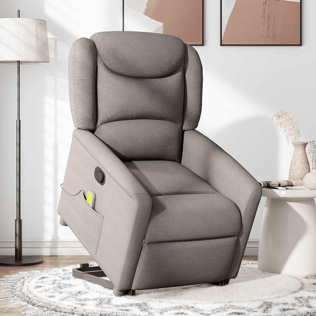 Fauteuil inclinable de massage Taupe Tissu - XIOS