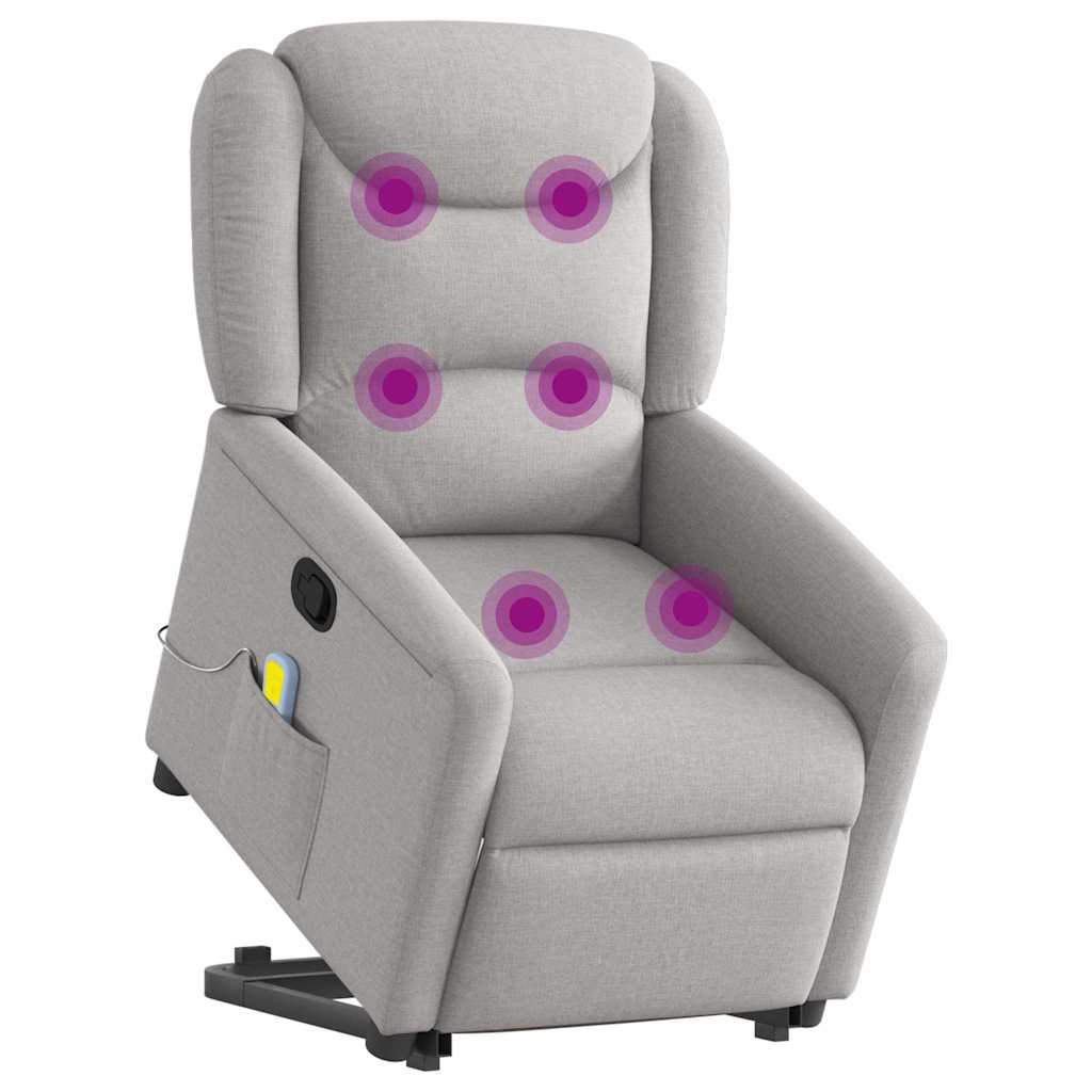 Fauteuil de massage inclinable gris nuage tissu - XIOS