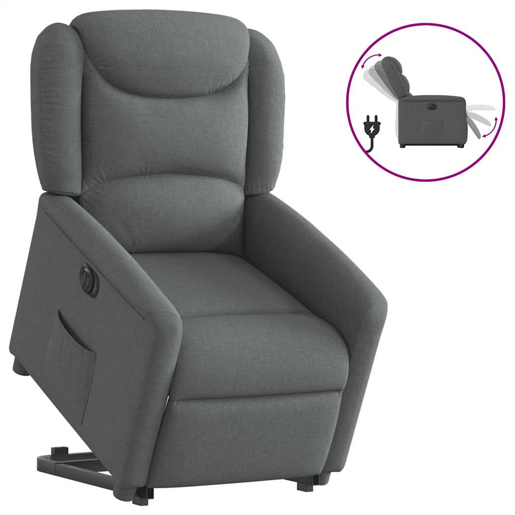 Fauteuil inclinable électrique gris foncé tissu - XIOS