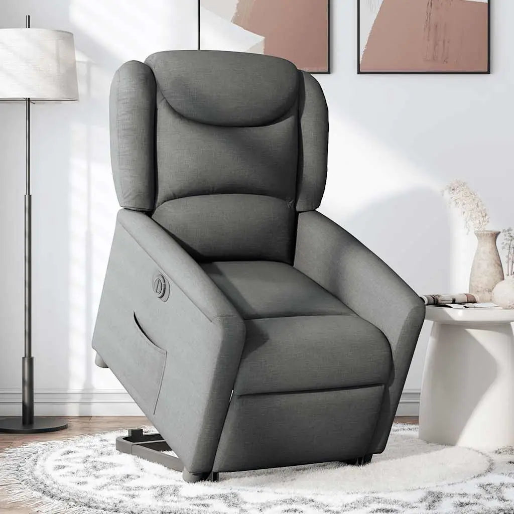 Fauteuil inclinable électrique gris foncé tissu - XIOS