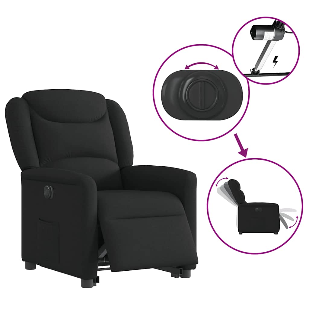 Fauteuil inclinable électrique noir tissu - XIOS