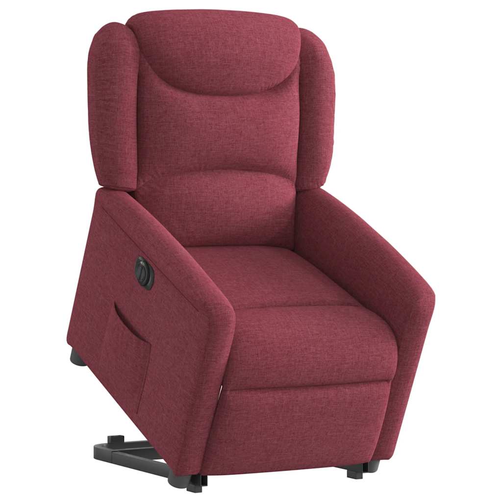 Fauteuil inclinable électrique rouge bordeaux tissu - XIOS