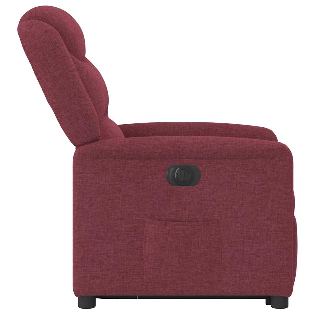 Fauteuil inclinable électrique rouge bordeaux tissu - XIOS