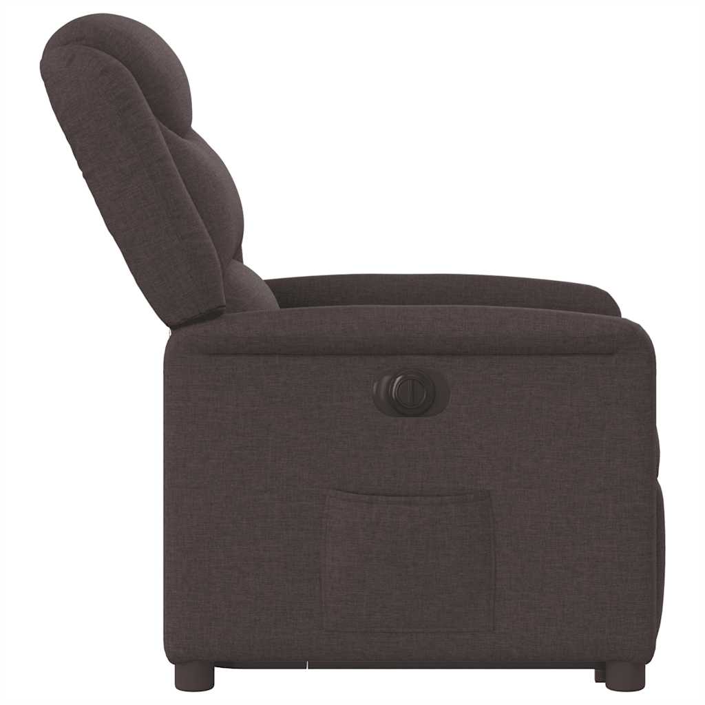 Fauteuil inclinable électrique marron foncé tissu - XIOS