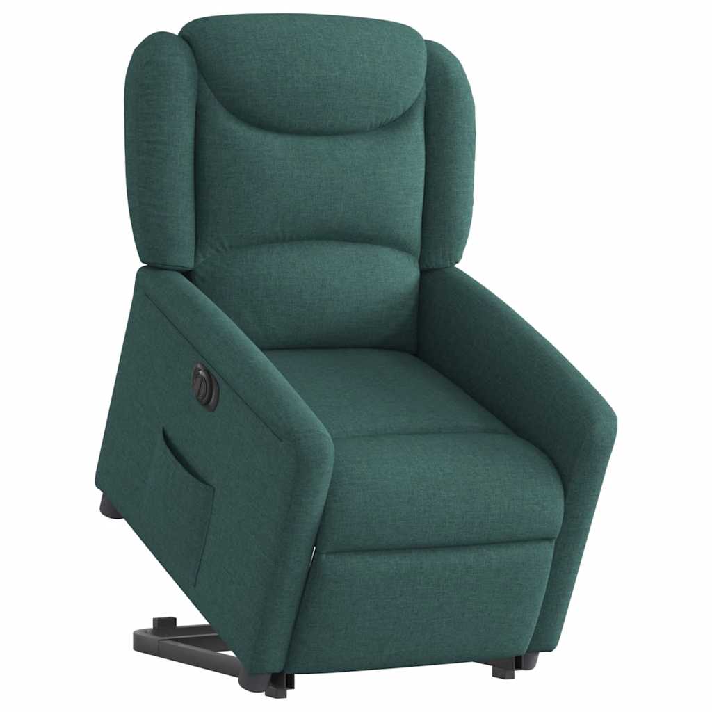 Fauteuil inclinable électrique vert foncé tissu