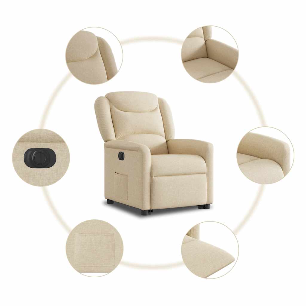Fauteuil inclinable électrique crème tissu - XIOS