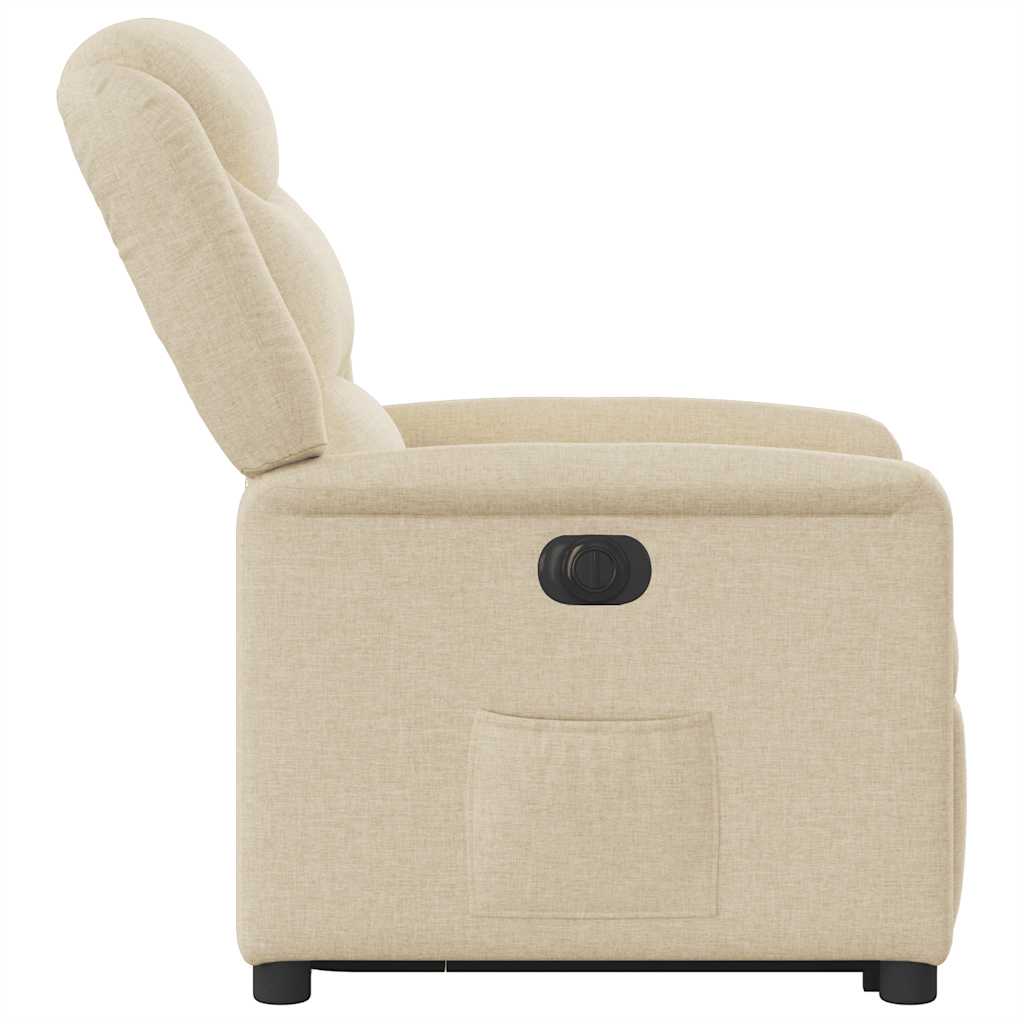 Fauteuil inclinable électrique crème tissu - XIOS