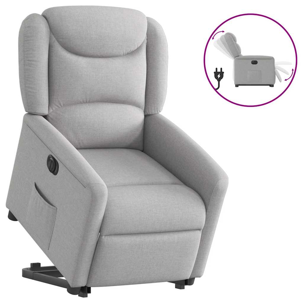 Fauteuil inclinable électrique gris nuage tissu - XIOS