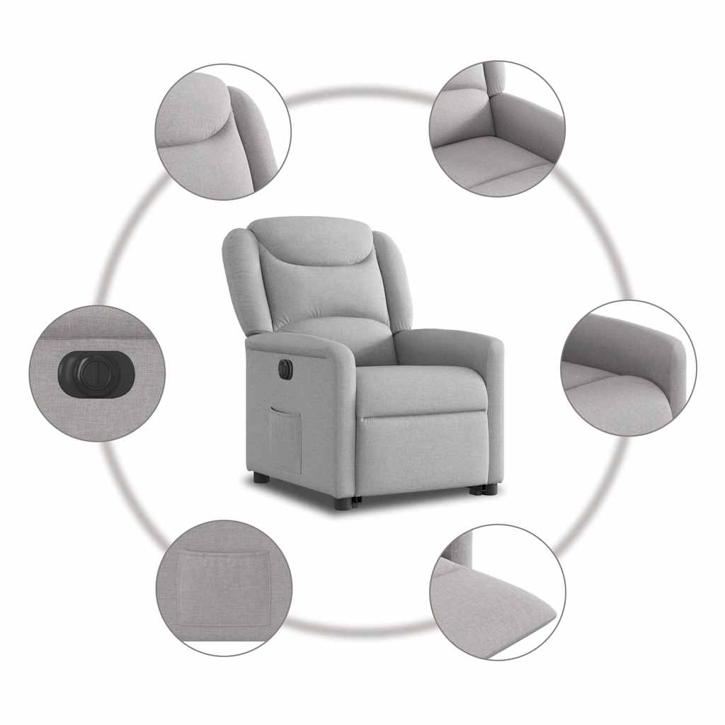 Fauteuil inclinable électrique gris nuage tissu - XIOS