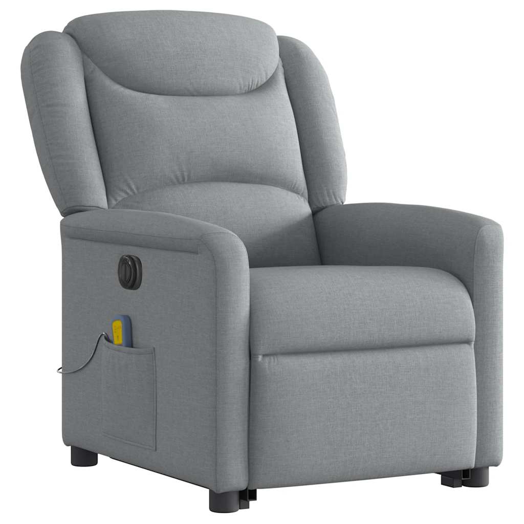 Fauteuil inclinable de massage électrique Gris clair Tissu - XIOS