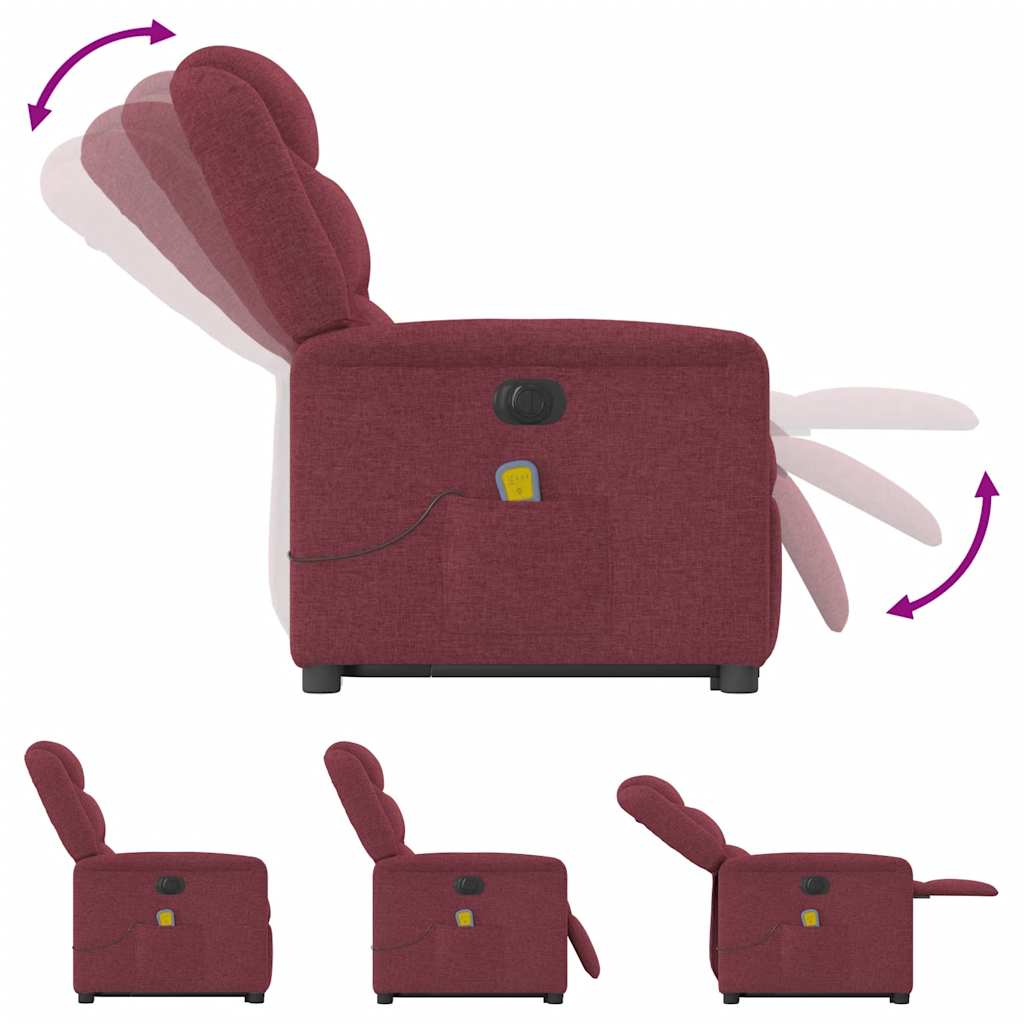 Fauteuil inclinable de massage électrique Rouge bordeaux Tissu - XIOS