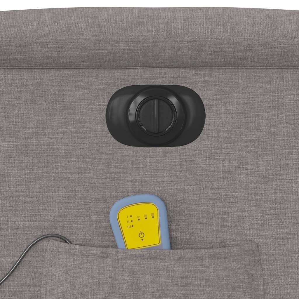 Fauteuil inclinable de massage électrique Taupe Tissu