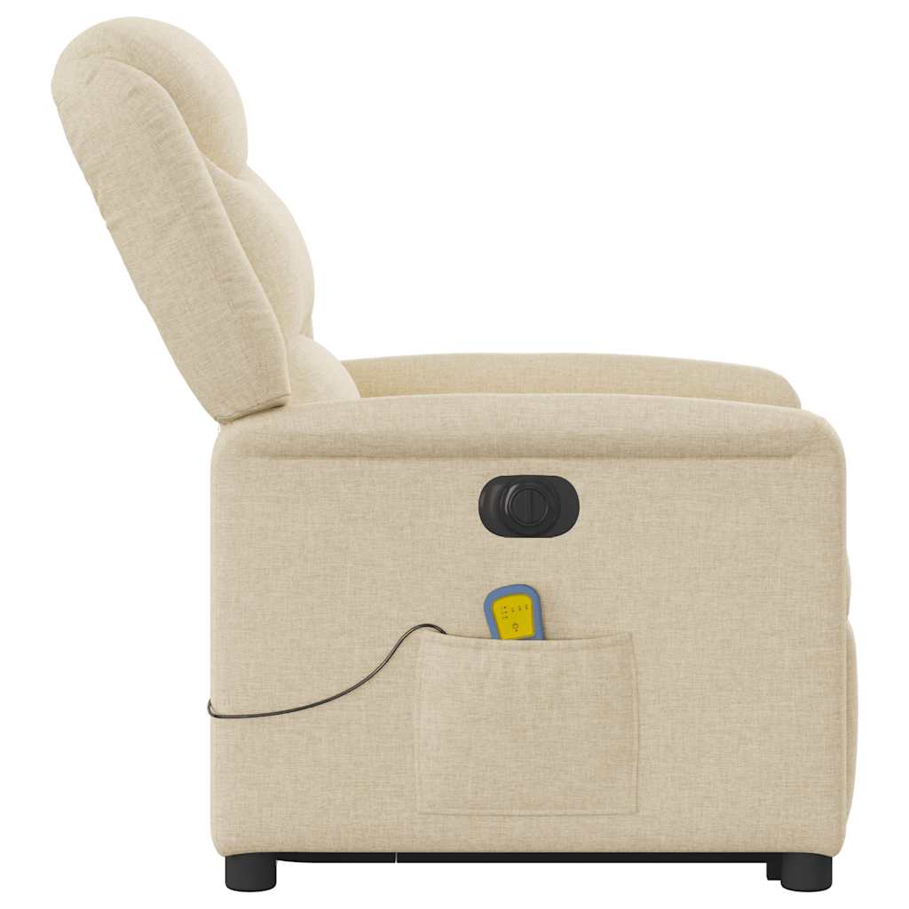 Fauteuil inclinable de massage électrique Crème Tissu - XIOS