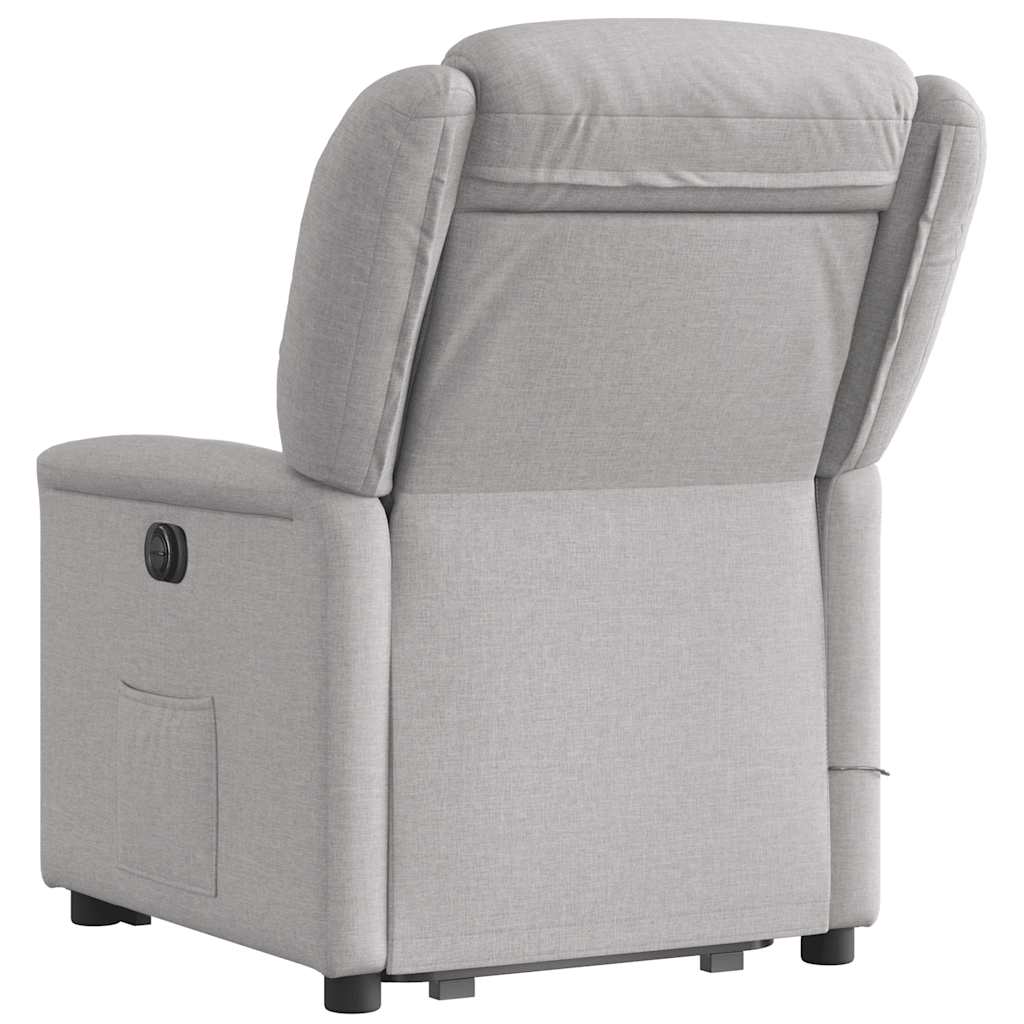 Fauteuil inclinable de massage électrique gris nuage tissu - XIOS