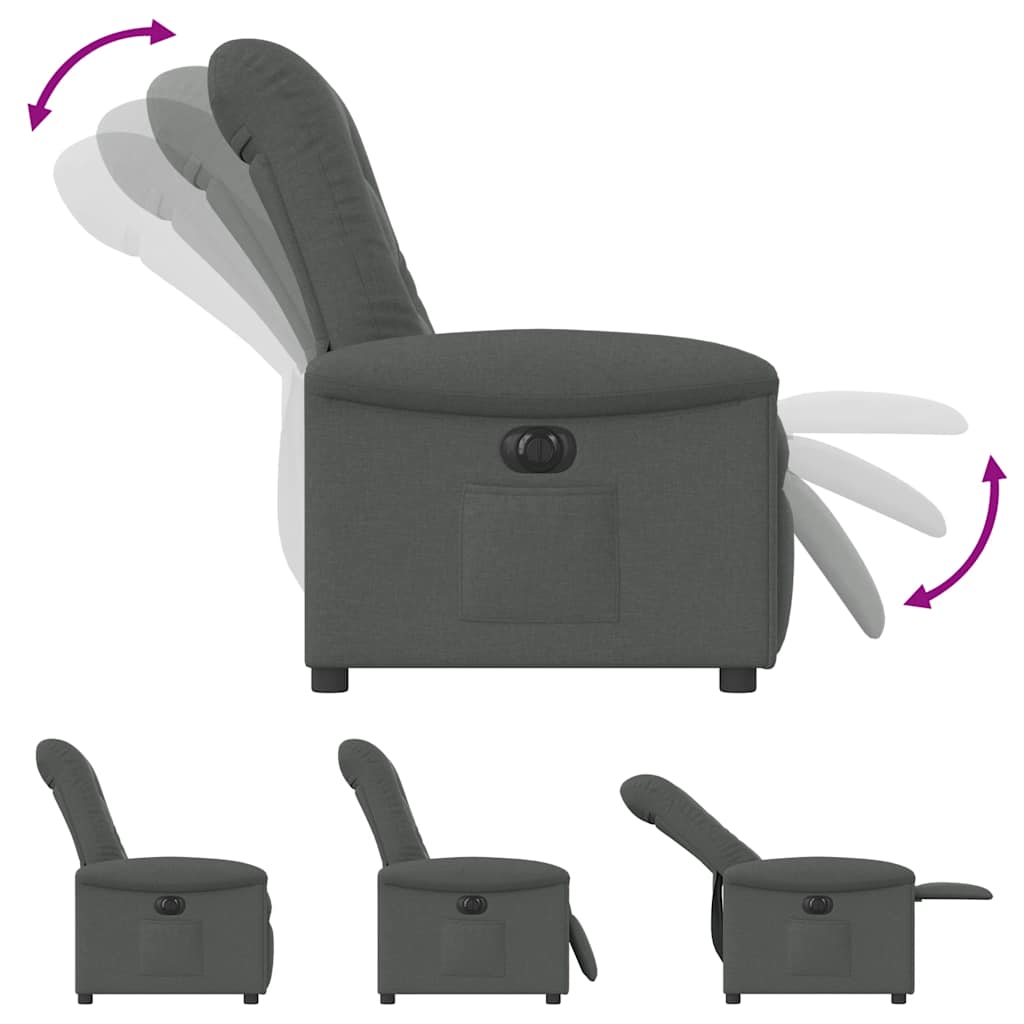 Fauteuil inclinable électrique Gris foncé Tissu - XIOS